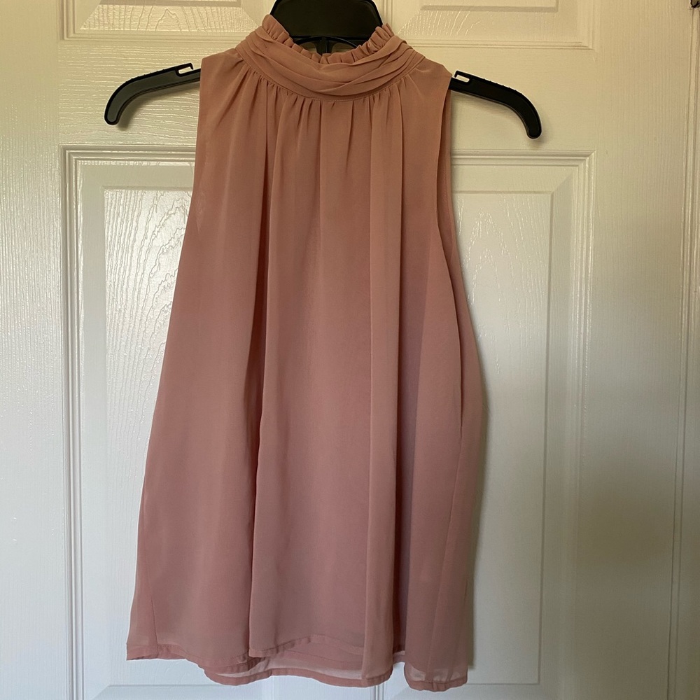 Pink high neck blouse